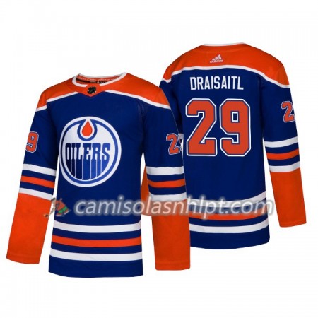 Camisola Edmonton Oilers Leon Draisaitl 29 Adidas 2018-2019 Alternate Authentic - Homem